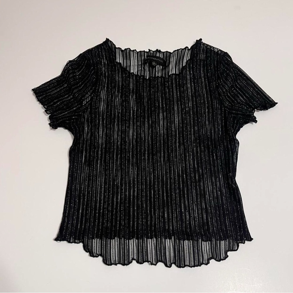 Black sheer top with silver accents